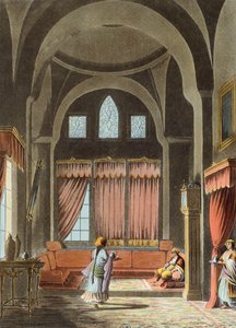 Innenansicht eines Harems in Kairo von Luigi Mayer