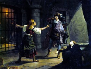 Le Fere (Il Trovatore) von Giuseppe Verdi (1813-1901). Chromolithographie von Luigi Morgari