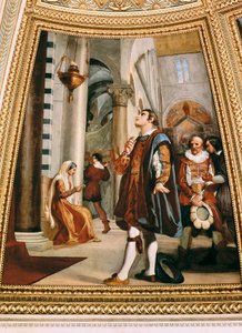 Galileo Galilei beobachtet den Kronleuchter, der im Dom von Pisa hin und her schwingt, 1582