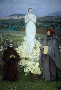 Die Erscheinung der Jungfrau Maria vor Franz von Assisi und Bonaventura von Luigi Serra