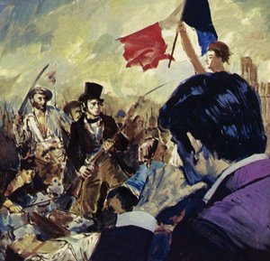Die Französische Revolution inspirierte Delacroix, die Freiheit, die das Volk führt, zu malen