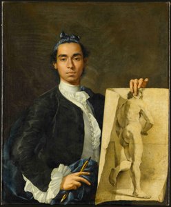 Selbstporträt mit einem akademischen Studium, 1746 von Luis Egidio Melendez
