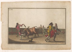 Stier wird mit Banderillas herausgefordert (Coleccion de las principales suertes de una corrida de toros) von Luis Fernandez Noseret