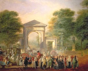 Allee vor den Botanischen Gärten in Madrid von Luis Paret y Alcazar