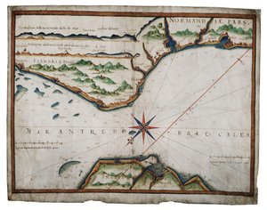 Karte der Doverstraße, ca. 1587-88 von Luis Teixeira