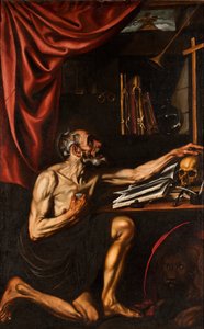 Der heilige Hieronymus in Buße in seinem Studierzimmer