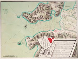Karte der Bucht und Stadt von S. Phelipe de Portobelo von Luis de Surville