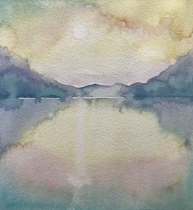 Pastellfarbener Bergsee