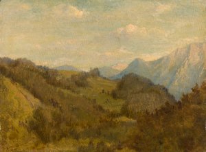 Bei Oberaudorf, im Hintergrund der Zahme Kaiser und der Tiroler Heuberg