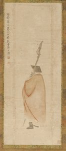 Stehender Mann in rotem Mantel, Qing-Dynastie, 18. Jahrhundert von Luo Ping