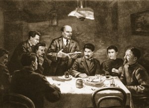 Sitzung des Zentralkomitees der Bolschewistischen Partei, 23. Oktober 1917 von Lupov (attr. to)