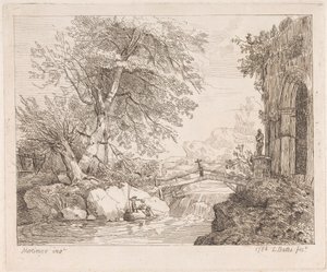 Landschaft mit klassischen Ruinen