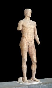 Agias Skulptur von Lysippos von Sikyon (395-305 v. Chr.) 355 v. Chr. Museum von Delphi, Griechenland