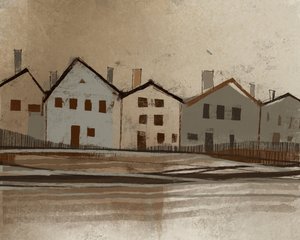 Dorfstraßen-Reflexion