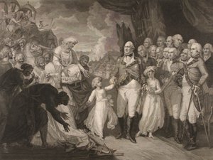Der Marquis Cornwallis empfängt die Geiselprinzen, Söhne von Tippoo Sultan