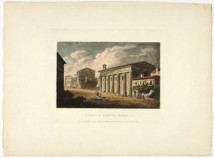 Tempel der Fortuna Virilis, Platte vierunddreißig aus den Ruinen von Rom von M. Dubourg