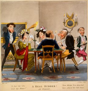 Ein echtes Gummi! Beim Whist, Druck von George Hunt, 1827 von M. Egerton