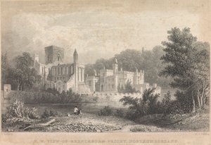 Nordwestansicht der Brenckburn Priory, Northumberland; Seite 44 (Band Eins) von M. J. Starling