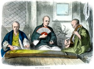 Blinde japanische Musiker, 1864