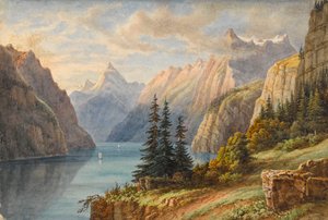 Ansicht des Rutli (Aquarell) von M. Nicolas Karth