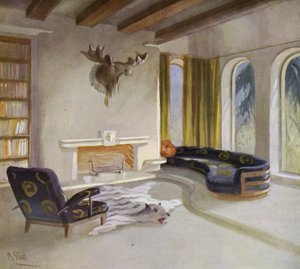 1930er Innenräume: Rauchzimmer in einem Landhaus von M. Stier