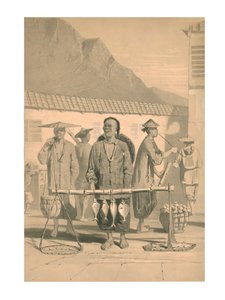 Fischhändler in Hongkong, 19. Jahrhundert von M and N Hanhart