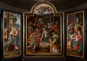 Anbetung der Könige, Triptychon, Mitteltafel, Detail