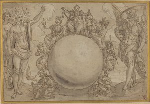 Apollo, Diana und die Zeit mit den zyklischen Wechselfällen des menschlichen Lebens