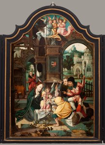 Triptychon. Maarten de Vos. 16. Jahrhundert. Altarbild geöffnetes zentrales Panel