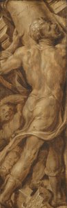 Samson zerstört die Säulen des Tempels