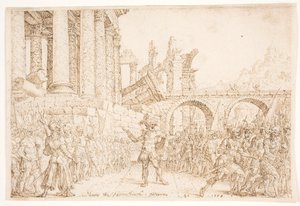 Israel wird zwischen Omri und Tibni geteilt von Maarten van Heemskerck