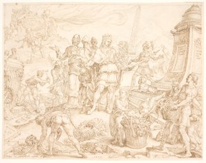 Josias befiehlt, das Grab des Gottesmannes aus Juda zu verschonen von Maarten van Heemskerck