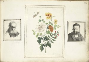 Stillleben mit Blumen, einem Kopf und einer Büste eines Mannes von Machtelt Moninckx