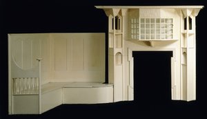 Ein bemalter Holz-Kaminsims und Inglenook, entworfen für Glencrutchery House, Douglas, ca. 1897