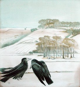 Saatkrähen in einer Landschaft von Madeline Wyndham
