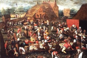 Eine ländliche Bauernhochzeit oder Festtag