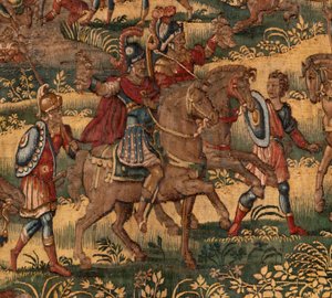 Flandrischer Wandteppich. Serie Geschichte von Gideon. Die Niederlage der Midianiter. Atelier François Geubels, Brüssel. Barock. 1534-1571.