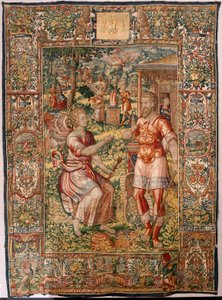 Diözesanmuseum. Flämischer Wandteppich. Serie Geschichte von Gideon. Gideon und der Engel. Barock. 1534-1571. von Maerten van Heemskerck