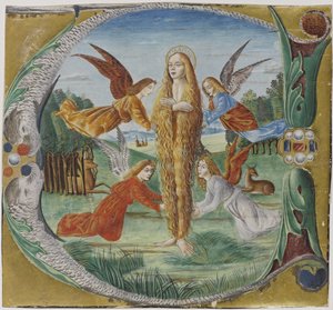 Heilige Maria Magdalena von Engeln umgeben