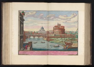 Engelsburg, Petersdom und der Fluss Tiber von Maffeus Urbanus de
