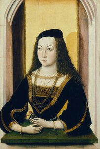 Porträt einer jungen Frau mit einer Blume, spätes 15. Jahrhundert
