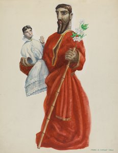 Geschnitzter und bemalter Santo - San Jose, ca. 1938