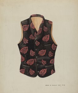 Bestickte Samtweste, ca. 1937