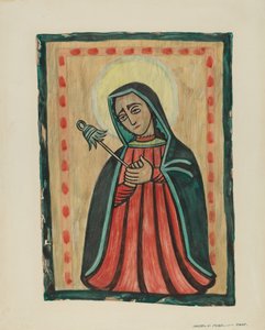 Retablo-Unsere Liebe Frau der Schmerzen Nuestra Senora de los Siete Dolores, ca. 1938 von Majel G. Claflin