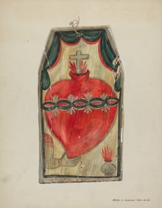 Retablo Heiliges Herz, ca. 1939 von Majel G. Claflin