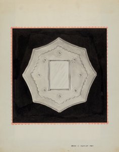 Kleiner Zinn gerahmter Spiegel, um 1937 von Majel G. Claflin