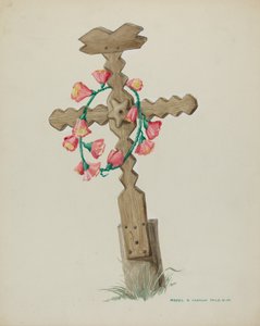 Holzkreuz als Grabstein handgefertigt