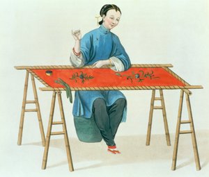 Eine Frau beim Sticken, Platte 41 aus 