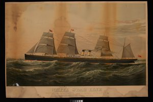 White Star Line Royal & United States Mail Dampfer Liverpool & New York Britannic von Major and Knapp Sarony