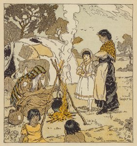 Maggie Tulliver bei den Zigeunern, Szene aus Die Mühle am Floss, von George Eliot von Malcolm Daniel Charleson